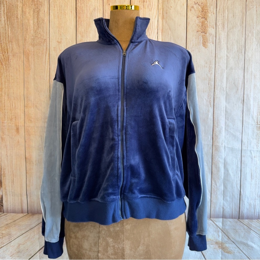 Nike Jordan Flight Women's Velour Jacket, oversized, sweatshirt full zip M NAVY​ - Picture 3 of 16